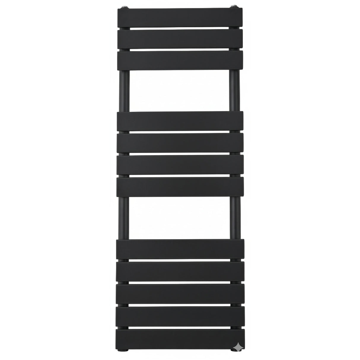 Queenstown Black Designer Flat Panel Heated Towel Rail 1200x450mm