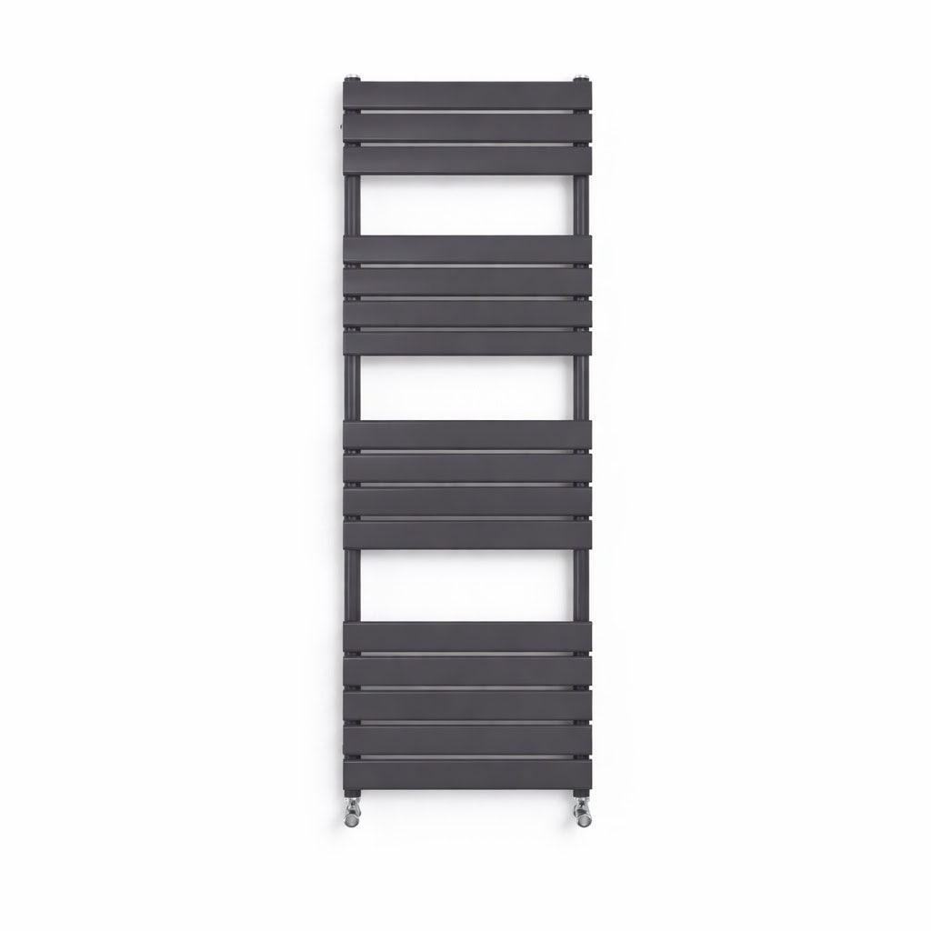 Queenstown Black Designer Flat Panel Heated Towel Rail 1600x600mm