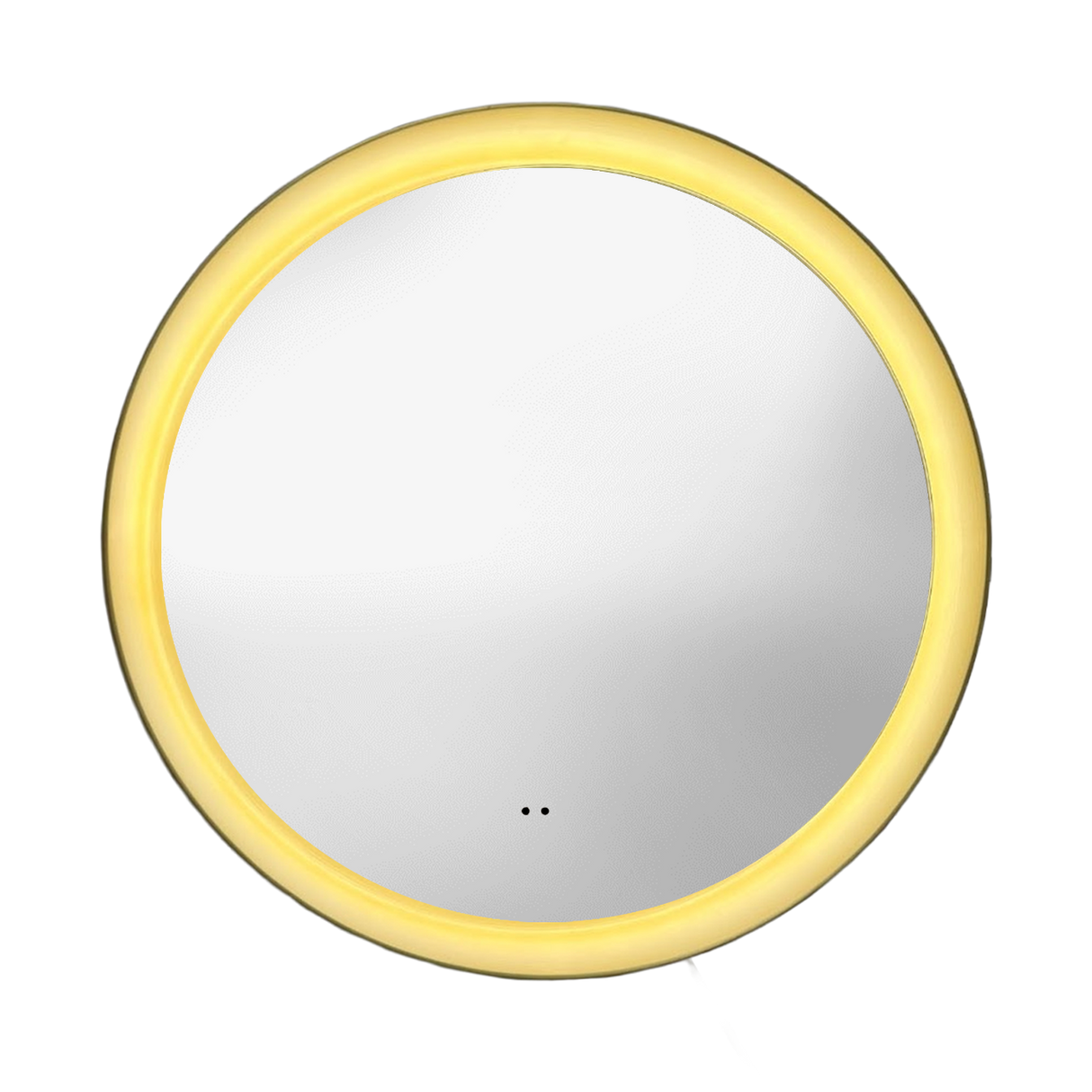 Orla Brushed Brass Round Illuminated LED Mirror 800x520mm