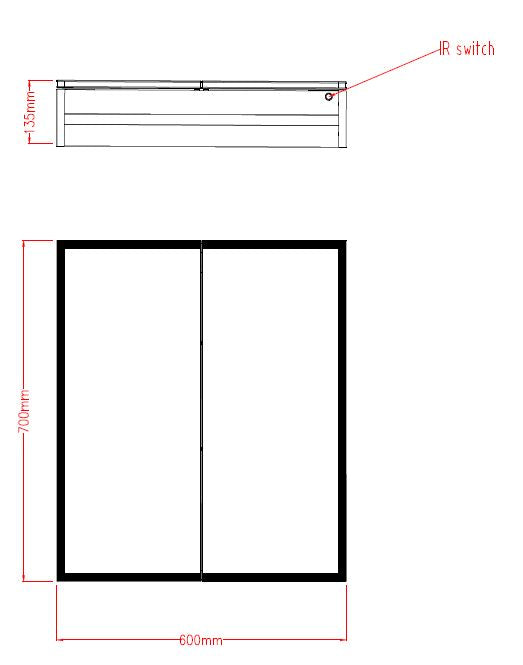 Bethany Illuminated LED Mirror Cabinet 600x700mm