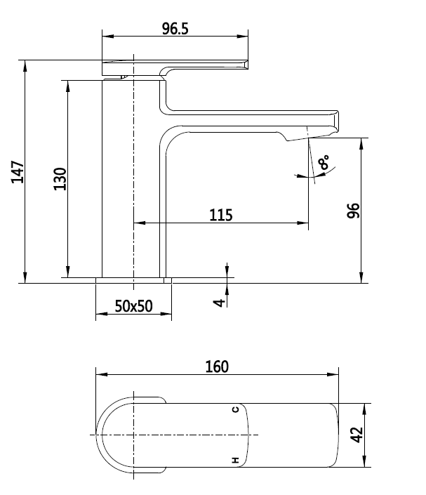Noa Black Basin Mixer Tap