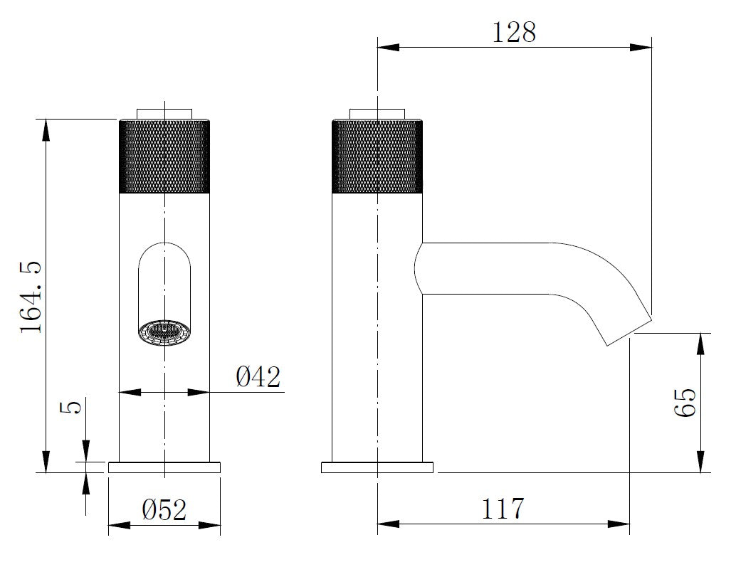 Bronte Matt Black Round Push Button Basin Mixer Tap