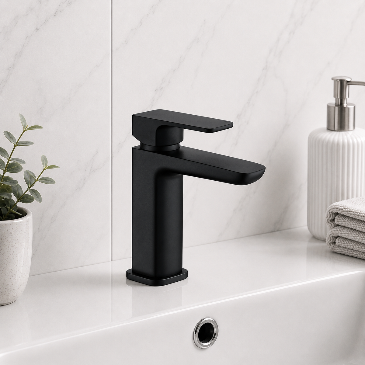 Aurora Black Basin Mixer Tap