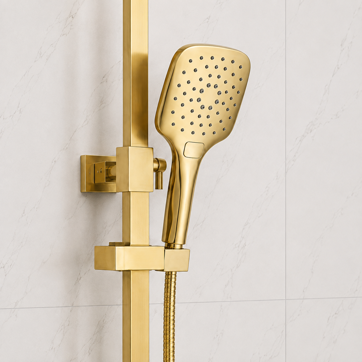 Nova Premium Brushed Brass Square Thermostatic Shower Set