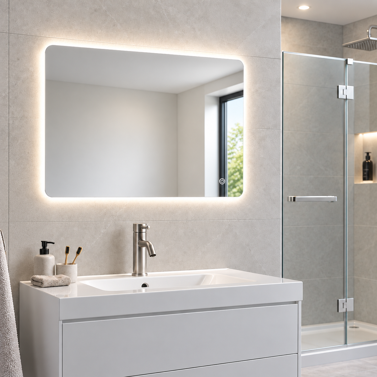 Bea Backlit Illuminated LED Mirror 800x600mm