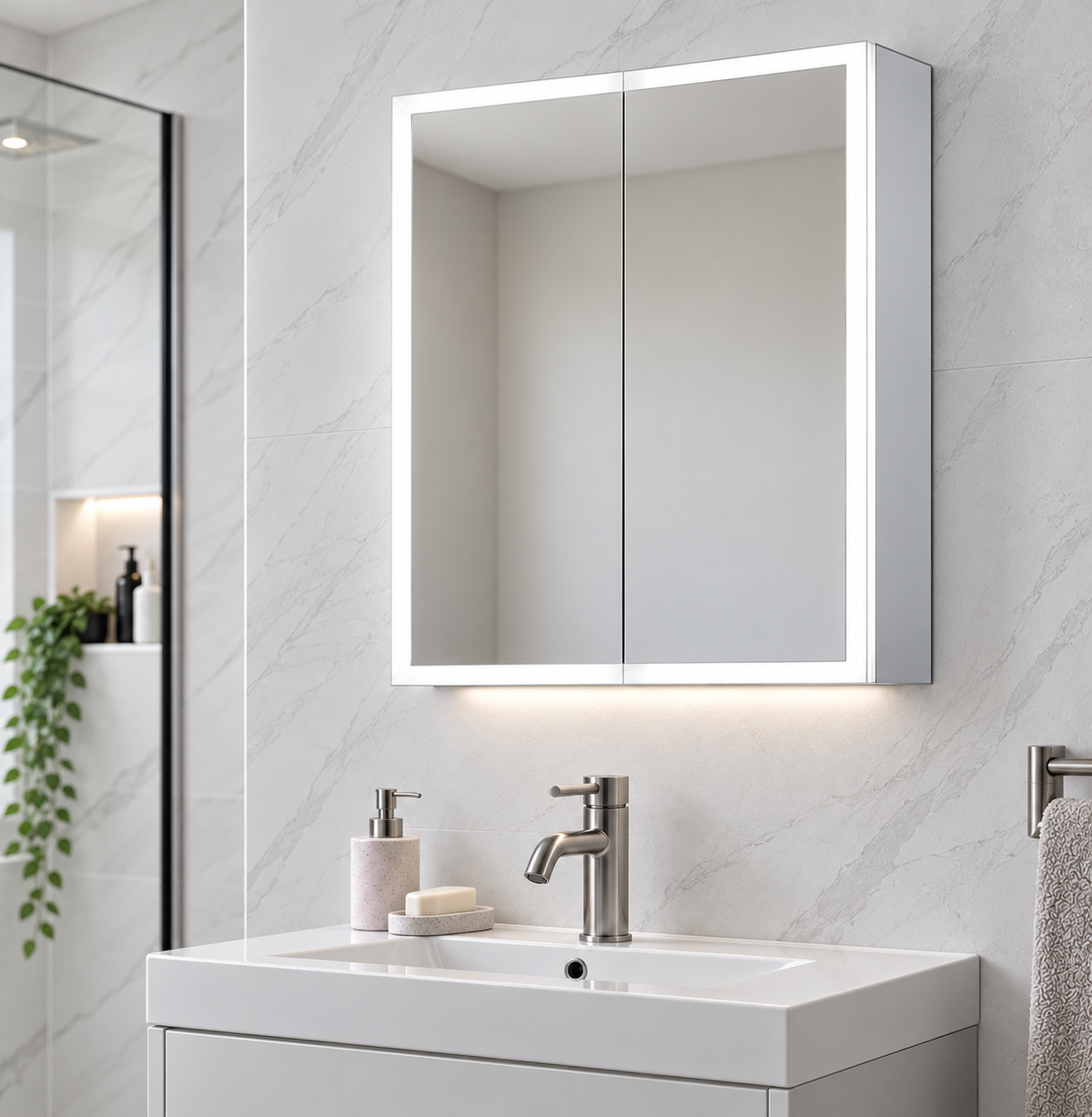 Bethany Illuminated LED Mirror Cabinet 600x700mm