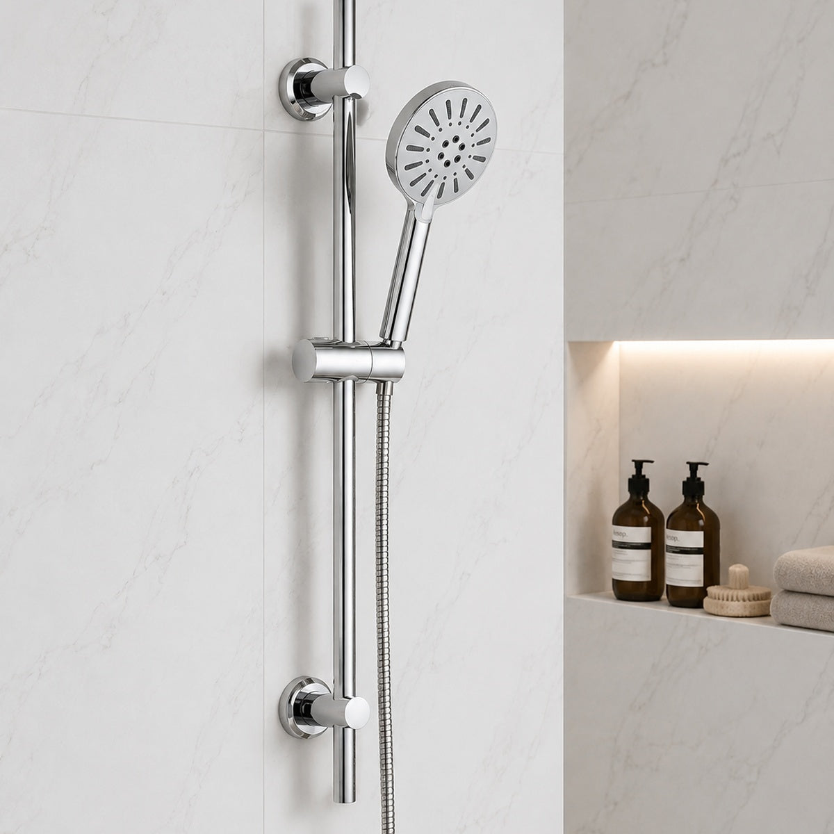Retro Chrome 5 Mode Shower Riser Kit