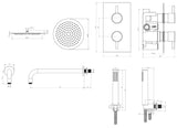 Mya Chrome Round Thermostatic Shower Set - 250mm Head & Hand Shower