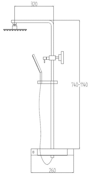 Nova Premium Chrome Square Thermostatic Shower Set