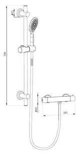 Snowdon Chrome Round Thermostatic Bar Shower Set
