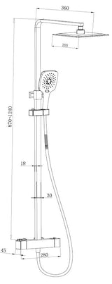 Nova Premium Black Square Thermostatic Shower Set