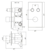 Mya Chrome Round Thermostatic Shower Set - 200mm Head & Hand Shower