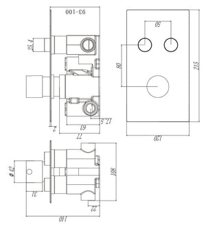 Mya Chrome Round Thermostatic Shower Set - 200mm Head & Hand Shower