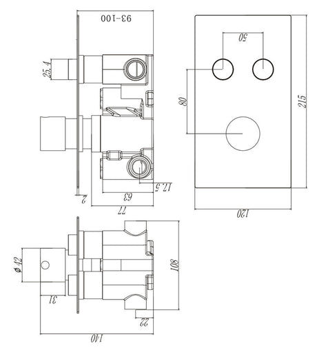 Mya Chrome Round Thermostatic Shower Set - 200mm Head & Hand Shower