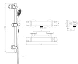 Bala Chrome Round Thermostatic Bar Shower Set