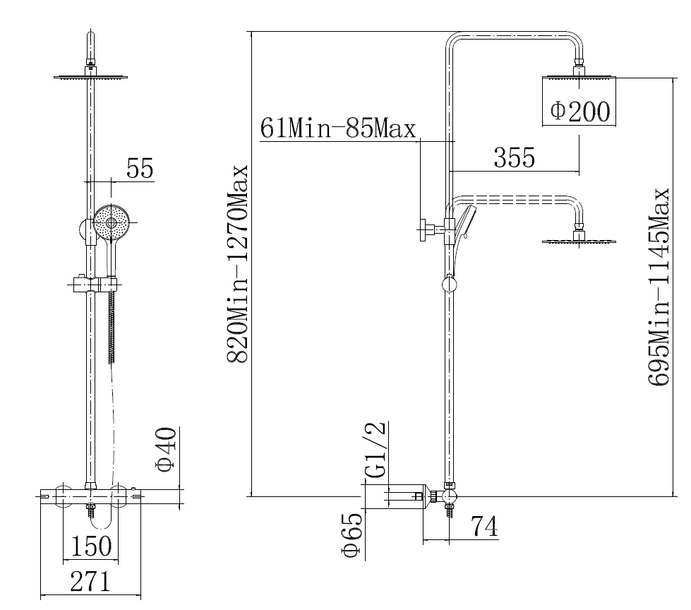 Nova Premium Chrome Round Thermostatic Shower Set