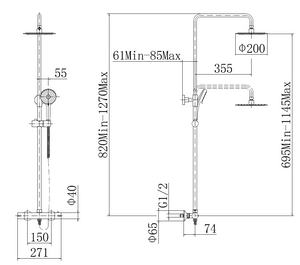 Nova Premium Chrome Round Thermostatic Shower Set