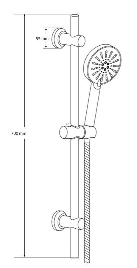 Retro Chrome 5 Mode Shower Riser Kit