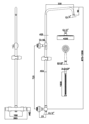 Nova Premium Brushed Brass Round Thermostatic Shower Set