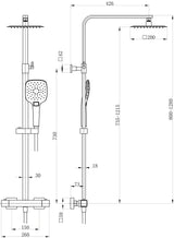 Nova Premium Gunmetal Grey Square Thermostatic Shower Set