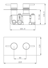 Mya Black Round Thermostatic - 250mm Head & Hand Shower