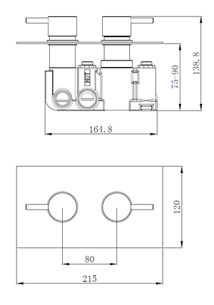 Mya Brushed Bronze Round Thermostatic Shower Set - 250mm Head & Hand Shower