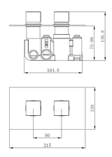 Mya Brushed Bronze Square Thermostatic Shower Set - 250mm Head & Hand Shower