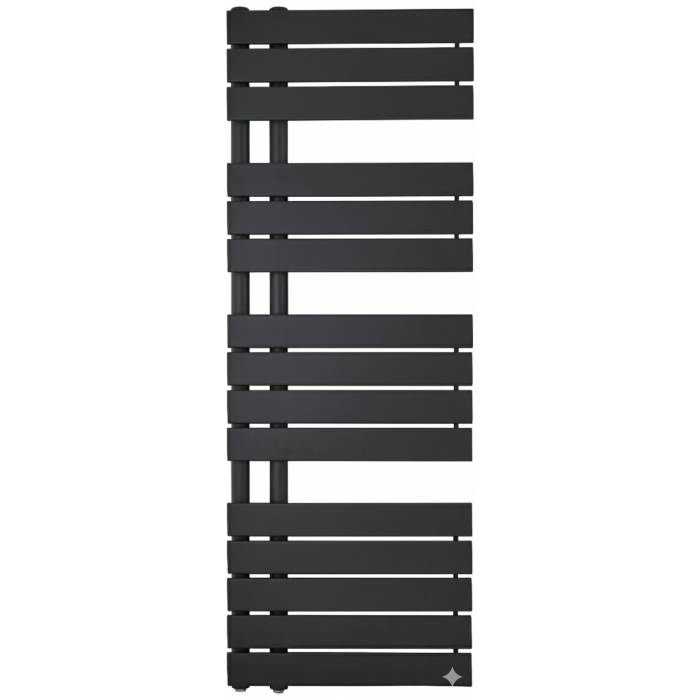 Wellington Black Designer Flat Panel Heated Towel Rail 1380x500mm