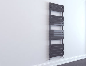 Queenstown Black Designer Flat Panel Heated Towel Rail 1600x600mm