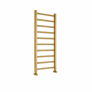 Sanson Brushed Brass Straight Heated Towel Rail 800x500mm