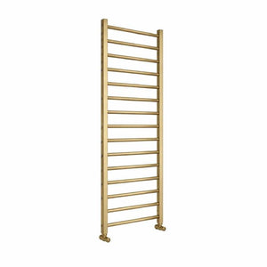 Sanson Brushed Brass Straight Heated Towel Rail 1200x500mm