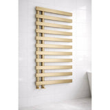Milton Brushed Brass Designer Flat Panel Heated Towel Rail 1564x500mm