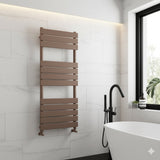 Queenstown Brushed Bronze Designer Flat Panel Heated Towel Rail 1200x450mm