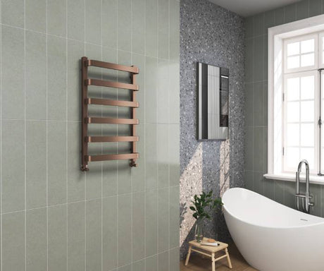 Hastings Brushed Bronze Heated Towel Rail 800x500mm