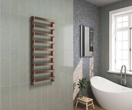 Hastings Brushed Bronze Heated Towel Rail 1200x500mm