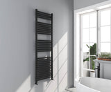 Omata Black Straight Heated Towel Rail 1600x500mm