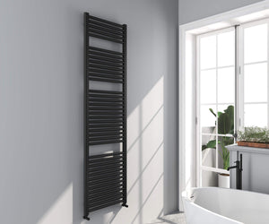 Omata Black Straight Heated Towel Rail 1800x500mm