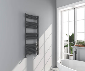 Omata Gunmetal Grey Straight Heated Towel Rail 1200x500mm