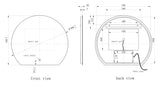Olive Semi Circle Illuminated LED Mirror 700x760mm
