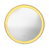 Orla Brushed Brass Round Illuminated LED Mirror 800x520mm