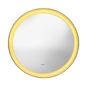 Orla Brushed Brass Round Illuminated LED Mirror 800x520mm