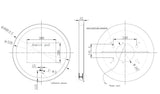 Orla Brushed Bronze Round Illuminated LED Mirror 600x520mm