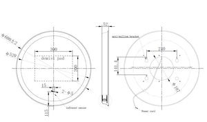 Orla Brushed Bronze Round Illuminated LED Mirror 600x520mm