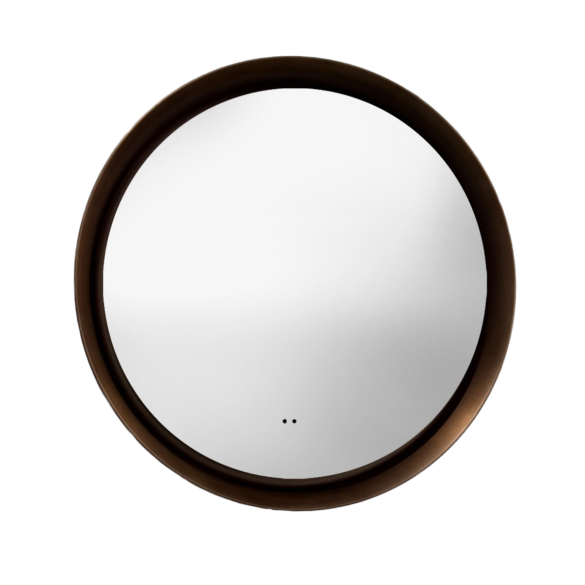 Orla Brushed Bronze Round Illuminated LED Mirror 600x520mm