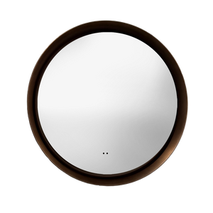 Orla Brushed Bronze Round Illuminated LED Mirror 600x520mm