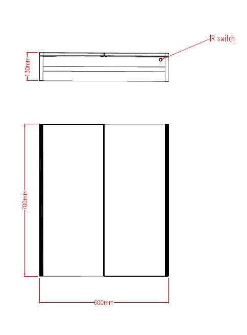 Beau Illuminated LED Mirror Cabinet 600x700mm