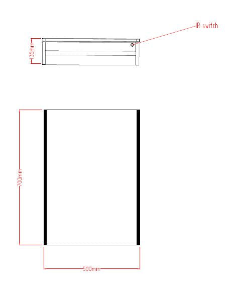 Ella Illuminated LED Mirror Cabinet 500x700mm