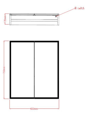Bethany Illuminated LED Mirror Cabinet 600x700mm