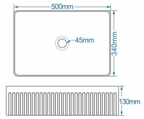 Flauto Rectangular Counter Top Basin 340mm