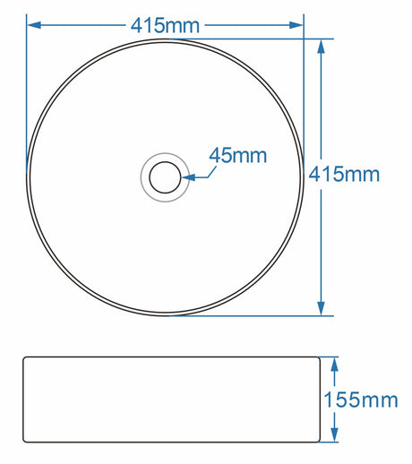 Rimini Round Counter Top Basin 415mm
